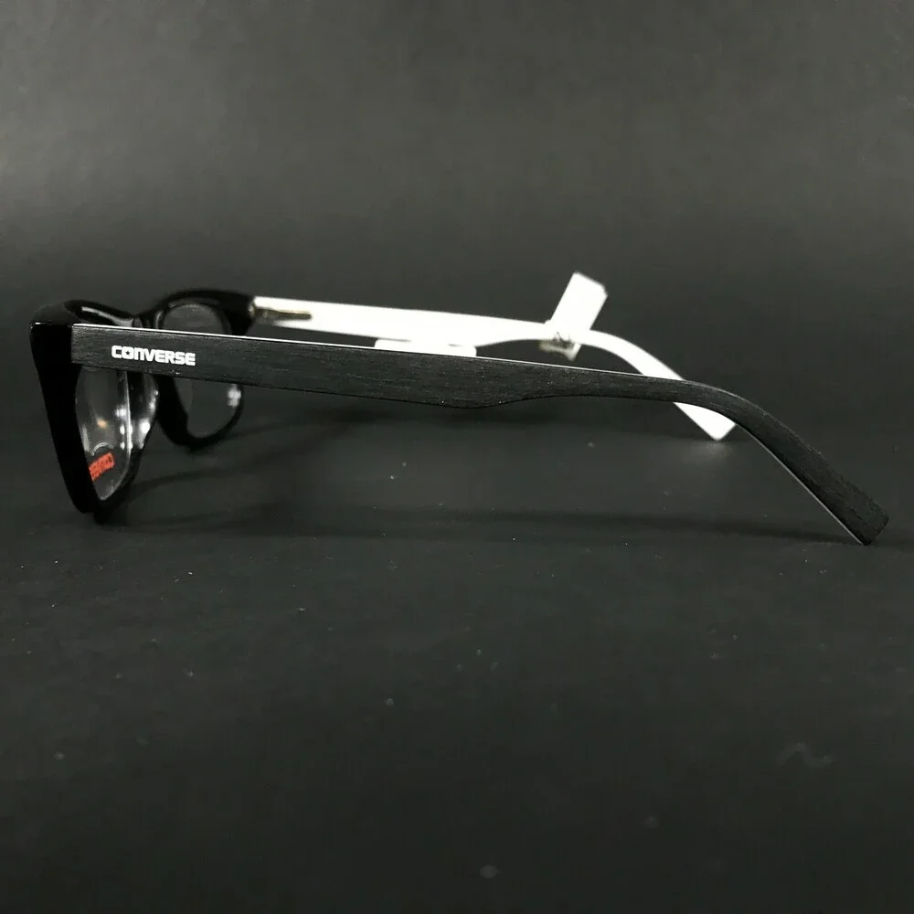 Converse K304 BLACK Eyeglasses Frames White Cat Eye Square Full Rim 47-18-130